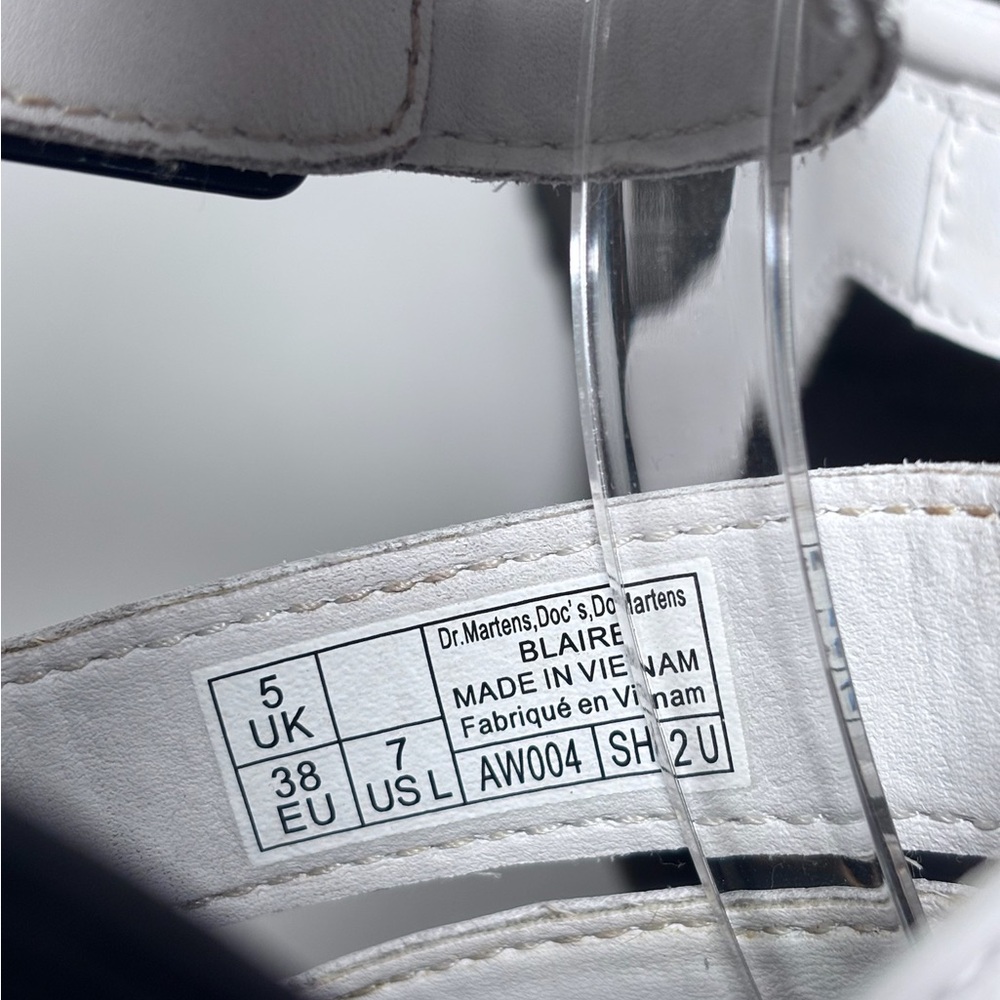 Dr. Martens Blaire White Leather Strappy Platform Sandals Women’s Size 7 - Picture 6 of 8